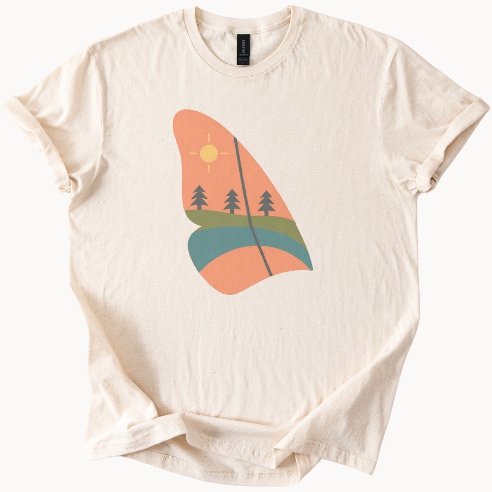 Evergreen Forest Nestled Inside a Leaf Tee